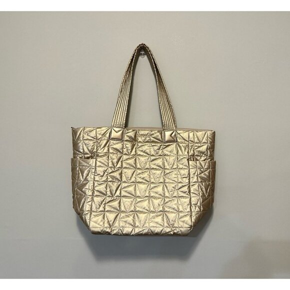 Michael Kors Winnie Quilted Nylon Pale Gold Large Tote - Picture 1 of 11